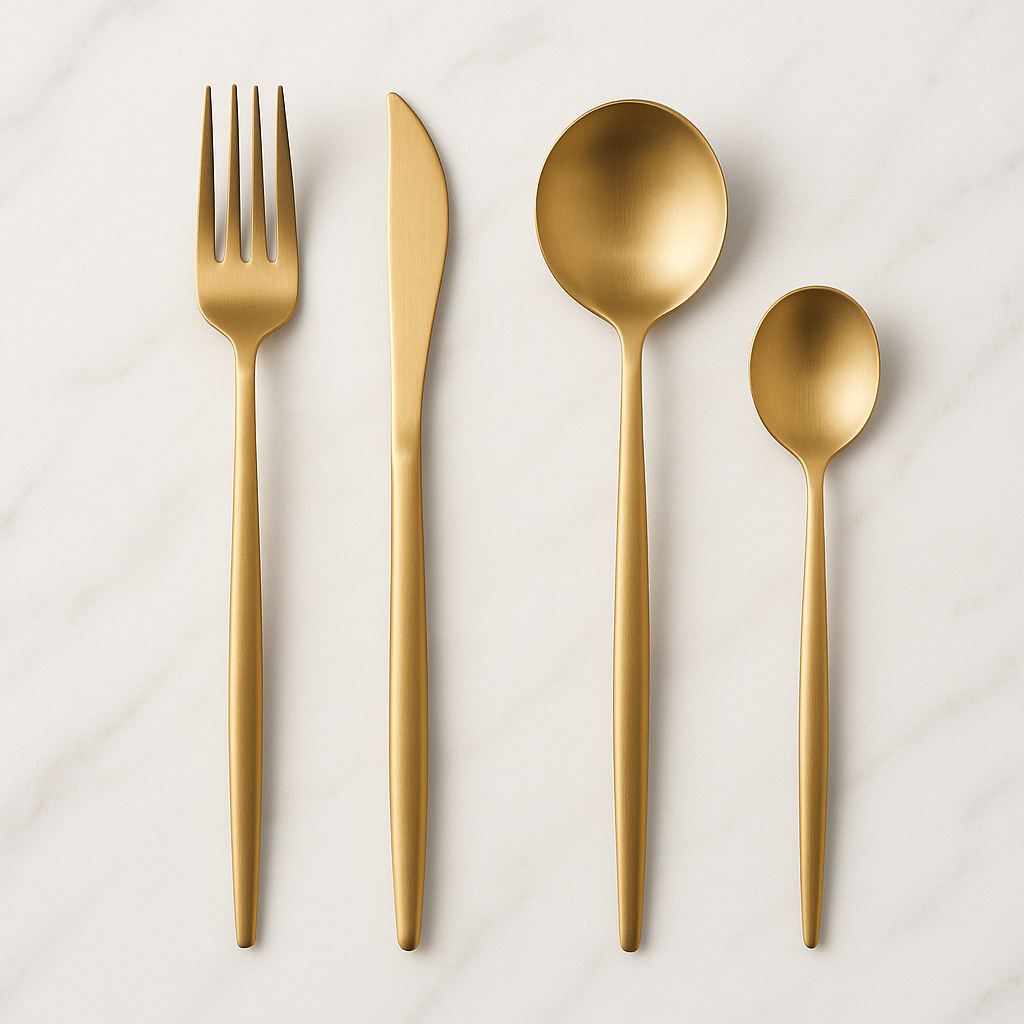 Matte Gold Cutlery Set – 4 person set