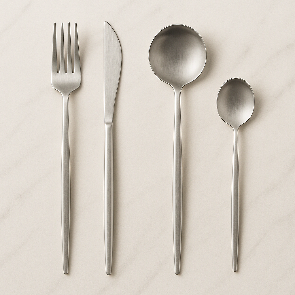 Matte Silver Cutlery Set – 4 person set