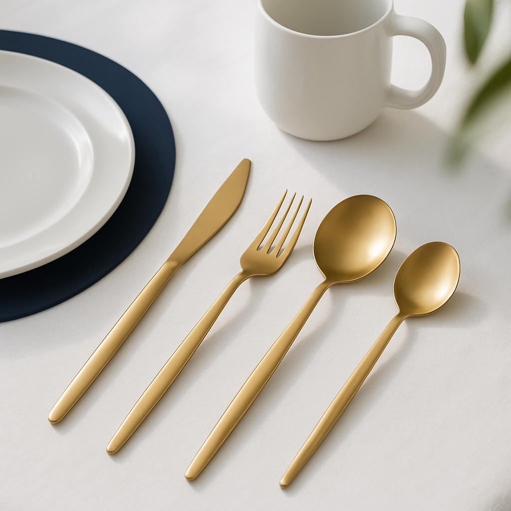 Matte Gold Cutlery Set – 4 person set